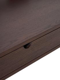 Escritorio de fresno Evrak, Estructura: chapa de fresno, Patas: madera de fresno maciza, Madera oscura, An 139 x Al 87 cm