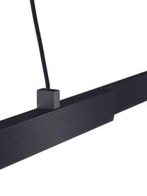 Lámpara de techo regulable grande LED Stripe, Pantalla: aluminio anodizado, Anclaje: aluminio anodizado, Cable: cubierto en tela, Negro, An 140 x Al 6 cm