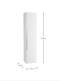 Mobile bagno alto Belsk, larg. 35 cm, Ripiani: vetro, truciolare con lam, Bianco, Larg. 35 x Alt. 160 cm