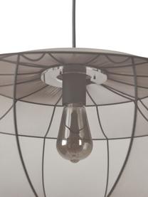 Lampada a sospensione in tessuto intrecciato Beau, Paralume: tessuto, Struttura: metallo verniciato a polv, Baldacchino: metallo verniciato a polv, Grigio, Ø 60 x Alt. 150 cm