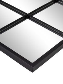Nástenné zrkadlo s kovovým rámom vo vzhľade okna Clarita, Čierna, Š 60 x V 90 cm