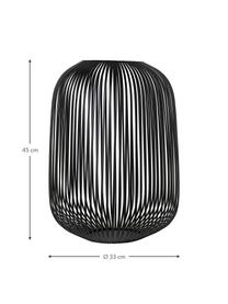 Photophore moderne Lito, Métal, enduit, Noir, Ø 33 x haut. 45 cm