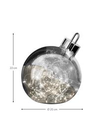 Bola de Navidad luminosa LED Aggia, funciona a pilas, Cromo, Ø 20 x Al 22 cm