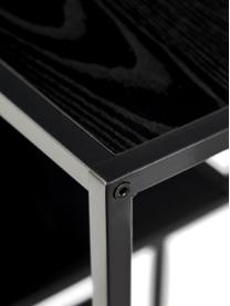 Wandrek Seaford van hout en metaal, Frame: gepoedercoat metaal, Hout, zwart, B 77 x H 114 cm