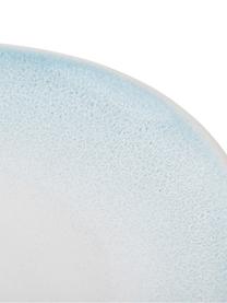 Handgemachte Speiseteller Amalia mit effektvoller Glasur, 2 Stück, Porzellan, Hellblau, Cremeweiß, Ø 25 cm