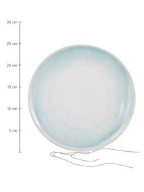 Assiettes plates en porcelaine Amalia, 2 pièces, Porcelaine, Bleu ciel, blanc crème, Ø 25 cm
