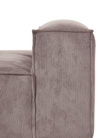 Chaise longue module Lennon in bruin van corduroy, Bekleding: Koord (92 % polyester, 8 , Frame: massief hout, multiplex, Poten: kunststof, Corduroy bruin, B 150 x H 68 cm, rugleuning rechts