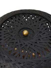 Dizajnová nástenná lampa z bambusu Evelyn, Čierna, odtiene zlatej, Ø 25 cm, H 10 cm