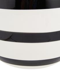 Jarrón artesanal de cerámica Omaggio, Cerámica, Blanco, negro, Ø 17 x Al 20 cm