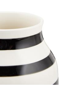Jarrón artesanal de cerámica Omaggio, Cerámica, Blanco, negro, Ø 17 x Al 20 cm