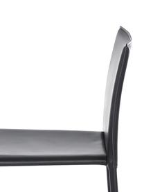 Kožená pultová stolička Boréalys, 2 ks, Koža čierna, Š 44 x V 98 cm