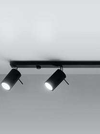 Faretti da soffitto neri Etna, Paralume: acciaio verniciato, Baldacchino: acciaio verniciato, Nero, Larg. 81 x Alt. 16 cm