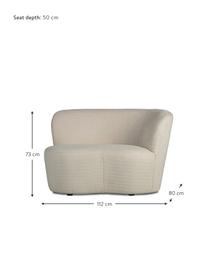 Fotel bouclé Sibylla (2-osobowy), Tapicerka: 100% poliester, Beżowy bouclé, S 112 x G 80 cm
