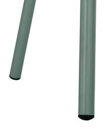 Kunststoffen armstoel Claire met metalen poten, Zitvlak: kunststof, Poten: gepoedercoat metaal, Groen, B 60 x D 54 cm