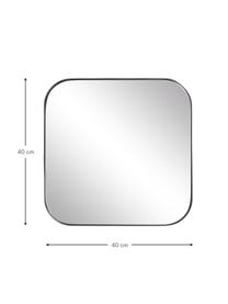 Espejo de pared de metal Ivy, Estructura: metal con pintura en polv, Parte trasera: tablero de fibras de dens, Espejo: cristal, Negro, An 40 x Al 40 cm