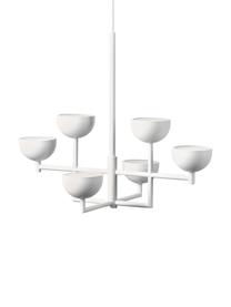 Grote LED hanglamp Paula in mat wit, Baldakijn: gepoedercoat metaal, Wit, B 55 x H 49 cm