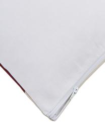 Wende-Kissenhülle Joy aus Bio-Baumwolle, 100 % Baumwolle, GOTS-zertifiziert, Dunkelrot, Beige, B 45 x L 45 cm