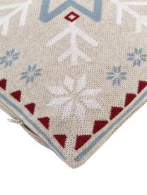 Strick-Kissenhülle Snowflake, 100% Baumwolle, Mehrfarbig, B 40 x L 40 cm