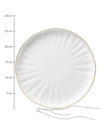 Porcelánový mělký talíř s reliéfem Sali, 2 ks, Porcelán, Bílá, Ø 26 cm