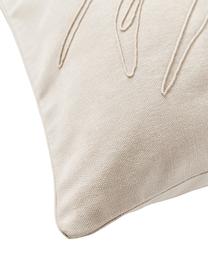 Funda de cojín bordada Pritha, 100% algodón, Beige, An 45 x L 45 cm