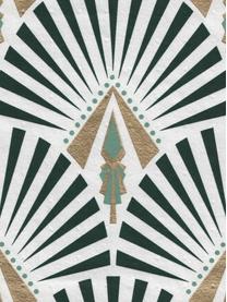 Papel pintado Luxus Geometric Art, Tejido no tejido, Blanco, verde, verde oscuro, dorado, An 52 x Al 1005 cm