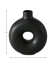 Ručně vyrobená váza z kameniny Lanyo, Černá