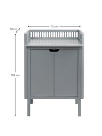 Houten aankleedcommode Classic met deuren, Beukenhout, rubberhout, gelakt MDF met VOC-vrije verf, Grijs, B 75 x H 102 cm