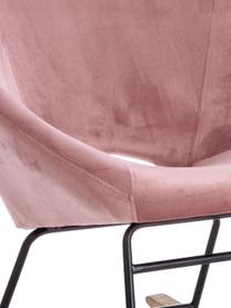 Sedia a dondolo in velluto rosa Annika, Rivestimento: velluto di poliestere, Struttura: metallo verniciato a polv, Velluto rosa, Larg. 74 x Prof. 77 cm