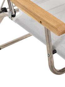 Zonnebed Amigo met armleuning, Frame: aluminium, Bekleding: kunststofweefsel (weer- e, Armleuning: natuurlijk robiniahout, Zilvergrijs, robiniahoutkleurig, B 190 x D 69 cm