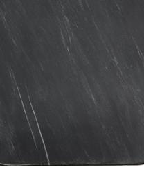 Tagliere in marmo con cinturino in pelle Johana, 38x15 cm, Nero marmorizzato, Lung. 38 x Larg. 15 cm