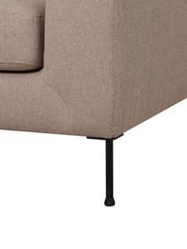 Sofá rinconera Cucita (3 plazas), Tapizado: tejido (100% poliéster) A, Estructura: madera de pino maciza, Patas: metal pintado, Tejido gris pardo, An 262 x F 163 cm, chaise longue izquierda