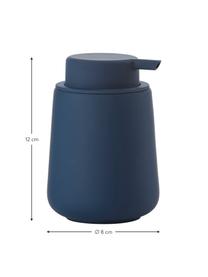 Dispenser sapone in porcellana Nova One, Contenitore: porcellana, Blu, Ø 8 x Alt. 12 cm