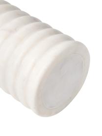Marmor-Seifenspender Orta, Behälter: Marmor, Pumpkopf: Kunststoff, Weiß, marmoriert, Ø 8 x H 17 cm