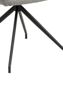 Krzesło tapicerowane Naya, obrotowe, Tapicerka: poliester Dzięki tkaninie, Stelaż: metal malowany proszkowo, Jasnoszara tkanina, S 59 x G 59 cm