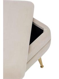 Čalouněná lavice ze sametu s úložným prostorem Pavlina, Béžová, mosazná, Š 50 cm, V 42 cm