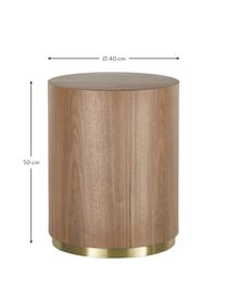 Kulatý odkládací stolek Clarice, Dřevo, zlatá, Ø 40 cm, V 50 cm