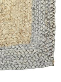 Tappeto in juta taftato a mano con bordo grigio Shanta, 100% juta, Beige, grigio, Larg. 80 x Lung. 150 cm (taglia XS)