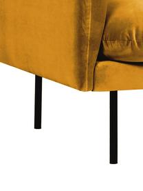 Divano 3 posti in velluto con piedini in metallo Moby, Rivestimento: velluto (rivestimento in , Struttura: legno di pino massiccio, , Piedini: metallo verniciato a polv, Velluto giallo senape, Larg. 220 x Prof. 95 cm