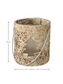 Teelichthalter-Set Ilion, 3-tlg., Bezug: Holz, Griff: Metall, Braun, Helles Holz, Ø 11 x H 13 cm
