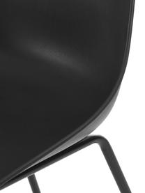 Kunststoffstühle Dave mit Metallbeinen in Schwarz, 2 Stück, Sitzfläche: Kunststoff, Beine: Metall, pulverbeschichtet, Schwarz, B 46 x T 53 cm