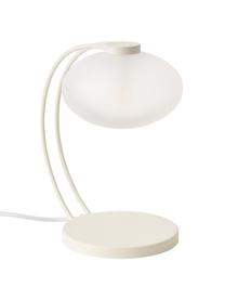 Lampada da tavolo Fay, Paralume: vetro opale, Struttura: metallo rivestito, Bianco crema, Larg. 15 x Alt. 25 cm