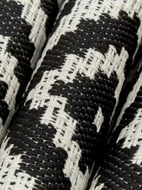 Rond in- en outdoor vloerkleed met patroon Miami in zwart/wit, 86% polypropyleen, 14% polyester, Wit, zwart, Ø 200 cm (maat L)