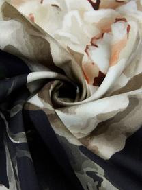 Baumwollsatin-Kopfkissenbezüge Blossom mit Blumen-Print, 2 Stück, Webart: Satin Fadendichte 210 TC,, Mehrfarbig, Schwarz, 40 x 80 cm