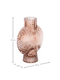 Große Design-Vase Galaxy, Glas, Hellbraun, transparent, B 19 x H 25 cm