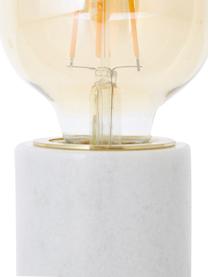 Lampe ampoule nue à poser en marbre Siv, Blanc, Ø 6 x haut. 10 cm