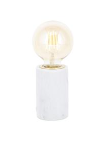 Petite lampe ampoule nue à poser en marbre Siv, Blanc, marbré, Ø 6 x haut. 10 cm