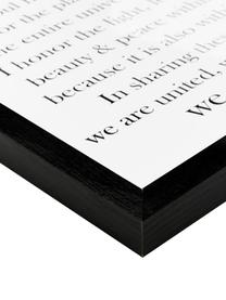 Oprawiony druk cyfrowy Namasté, Obraz: czarny, biały rama: czarny, S 33 x W 43 cm
