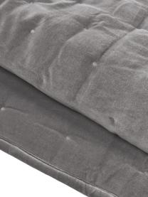 Gesteppte Tagesdecke Cheryl aus Samt, Vorderseite: Baumwollsamt, Rückseite: Baumwolle, Grau, B 240 x L 250 cm (für Betten bis 200 x 200 cm)