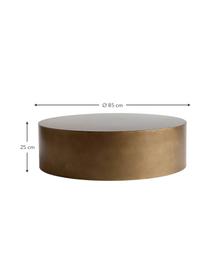 Okrągły stolik kawowy z metalu Metdrum, Metal, Odcienie miodowego, Ø 85 x W 25 cm