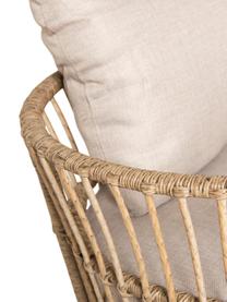 Salon lounge de jardin Hampton, 4 élém., Beige, brun clair, Lot de différentes tailles